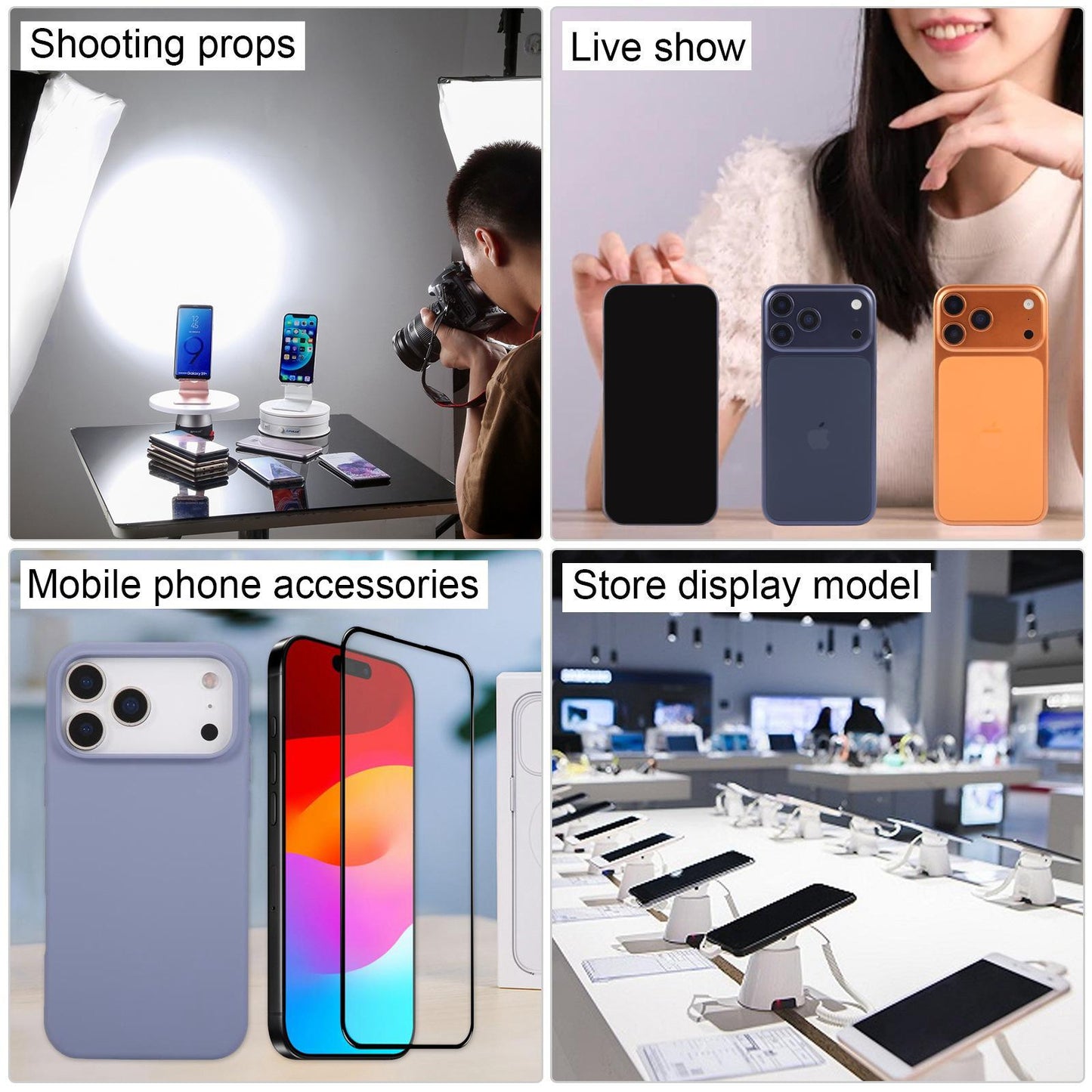 For iPhone 17 Pro Max Black Screen Non-Working Fake Dummy Display Model (Orange)