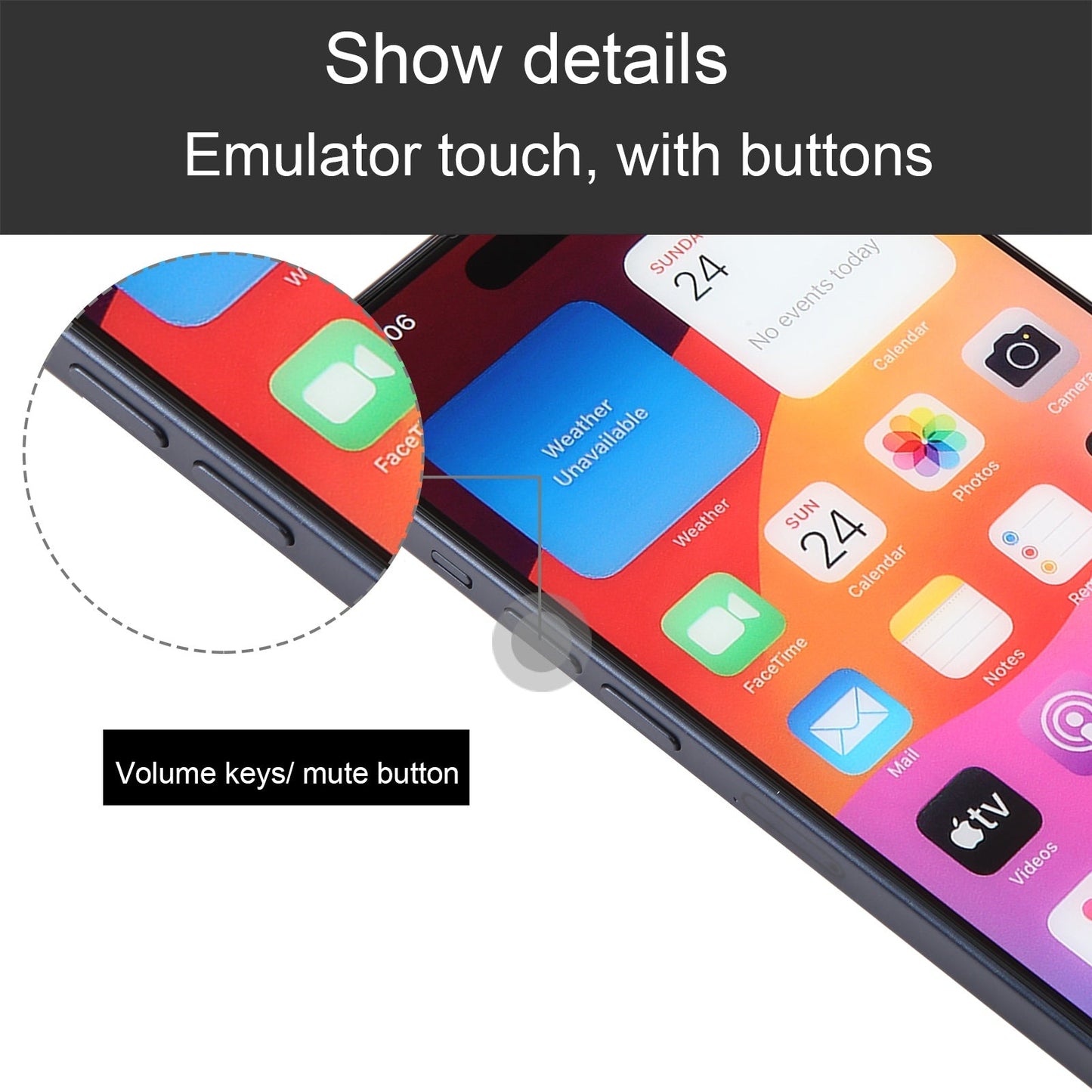 For iPhone 15 Color Screen Non-Working Fake Dummy Display Model (Black)