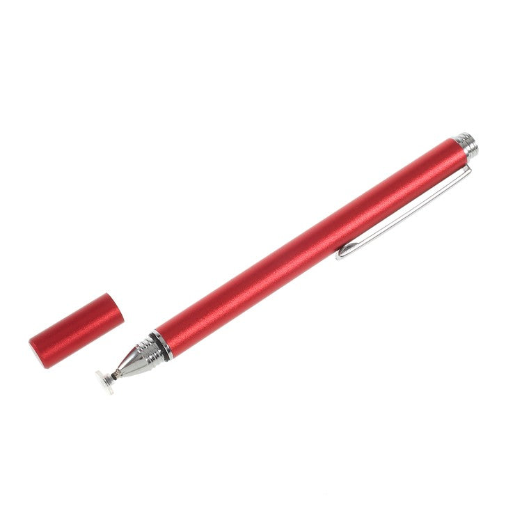 Capacitive Screen Stylus Touch Pen with Precision Disc for iPhone 6 iPad Samsung LG Smartphone Tablet - Red