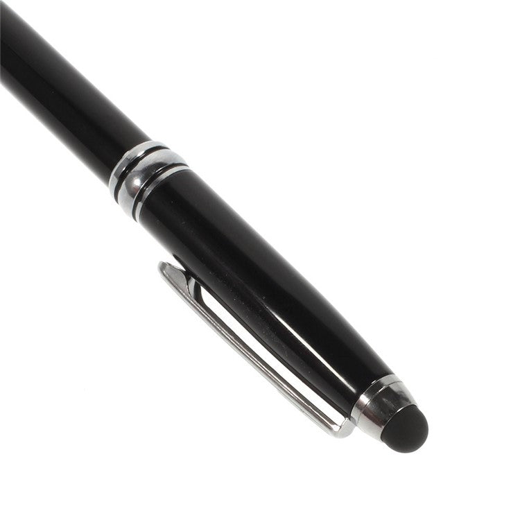Black 2-in-1 Stylus Touch Pen + Ballpoint Pen for iPhone 6 iPad Samsung Sony HTC