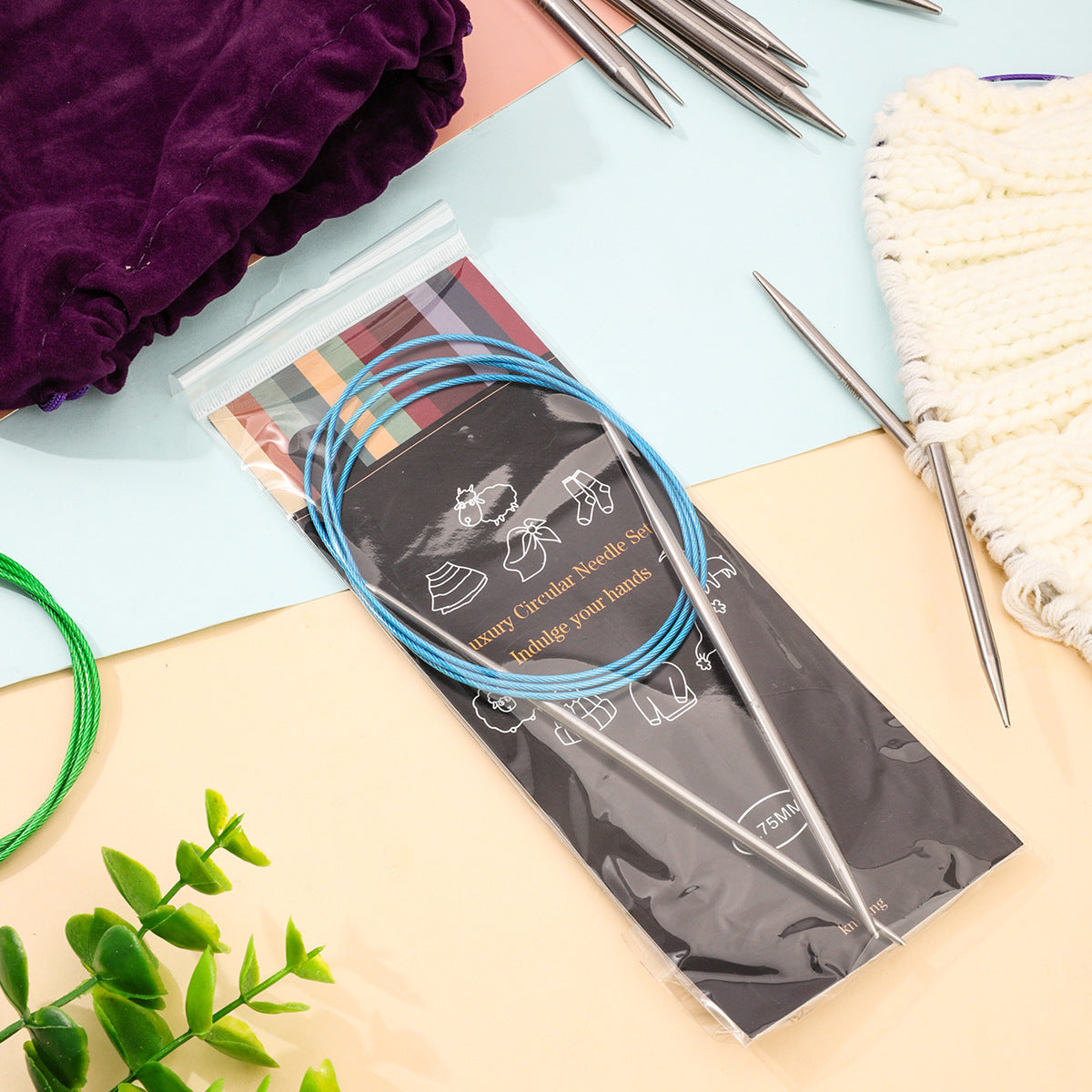 100cm Circular Knitting Needle Set of 9 Sizes (2.25mm–10mm)