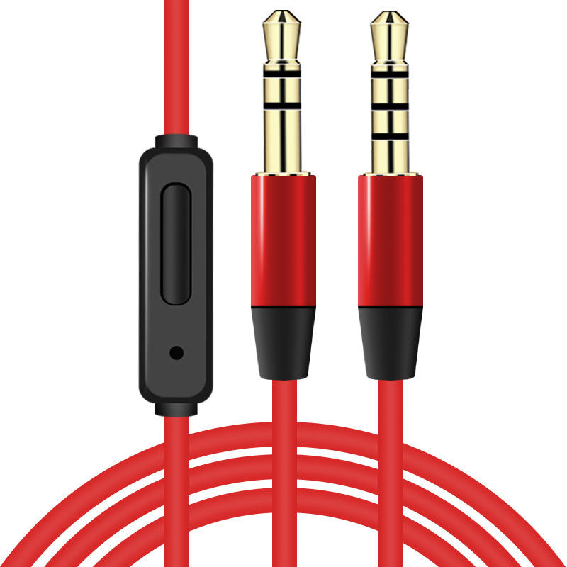 Universal Headset Audio Cable – 3.5mm AUX Male-to-Male Head-Mounted Recording Cable