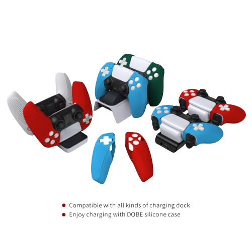 Wireless Controller Protective Soft Rubber Cover | PS5 Controller Grip Protective Cover - Red