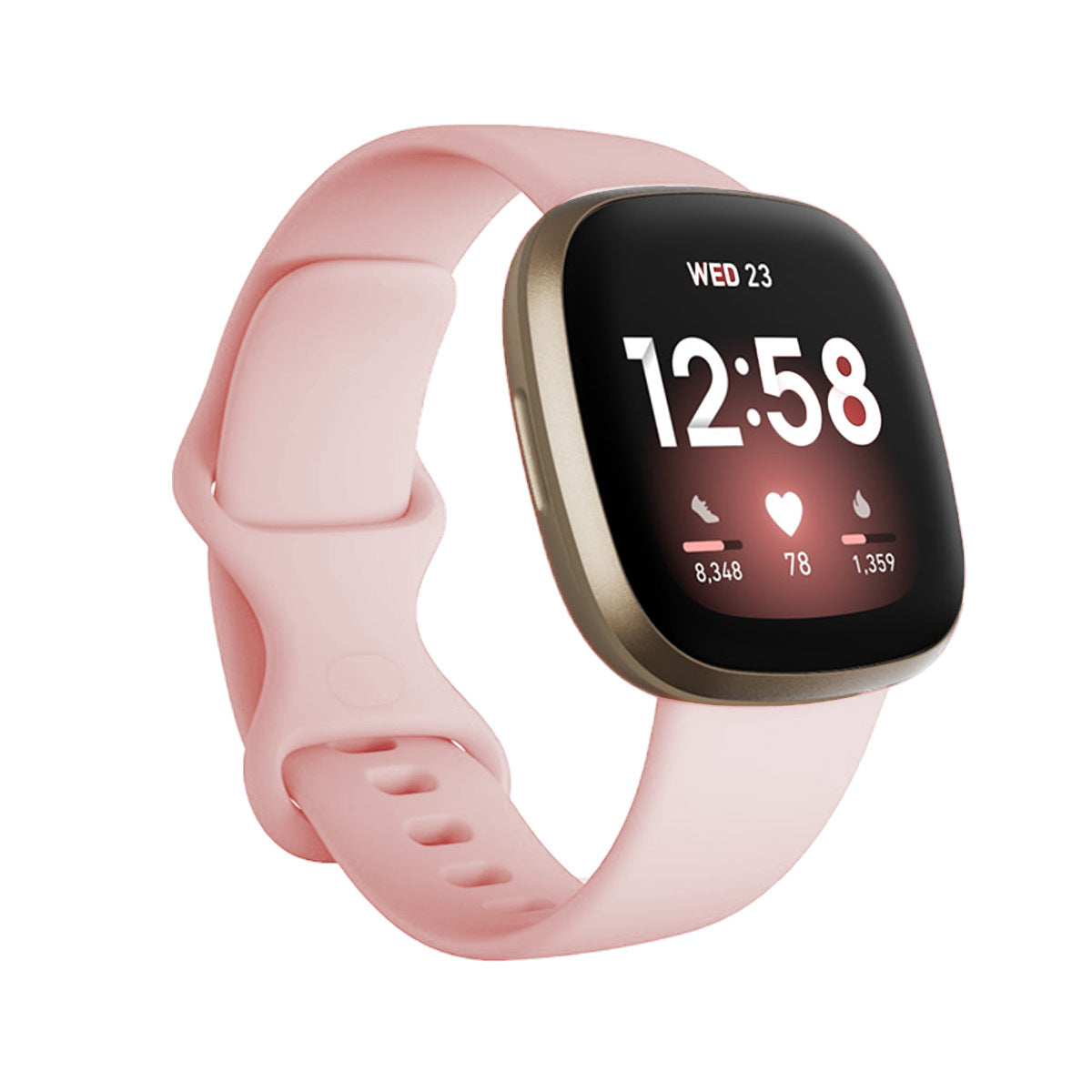 Compatible Silicone Watch Band for Fitbit Versa 3/4 & Sense Series - Pink