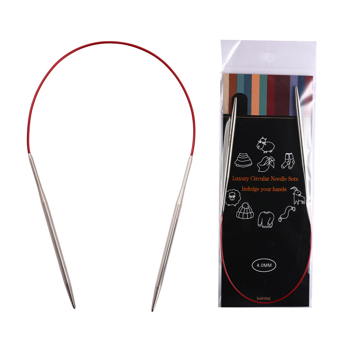 40cm Circular Knitting Needle Set of 8 Sizes (2.25mm–10mm)