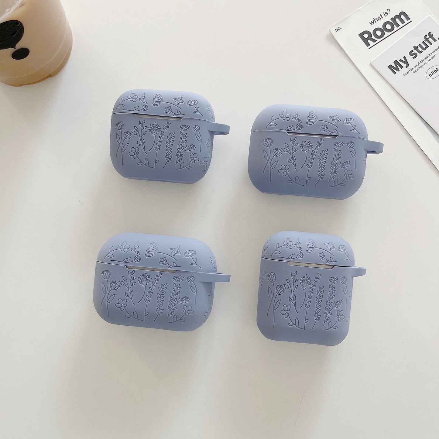 Suitable for AirPods Pro 2 / AirPods Pro Protective Case Silicone Laser Engraving Earphone Case - Purple