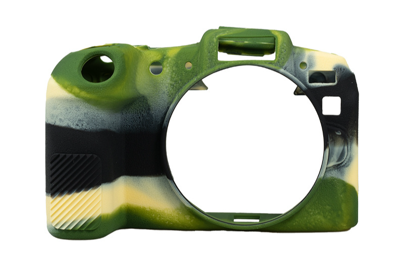 For Canon Camera EOS R8 Litchi Pattern Silicone Case Protective Shell Body Protection Accessories(White)