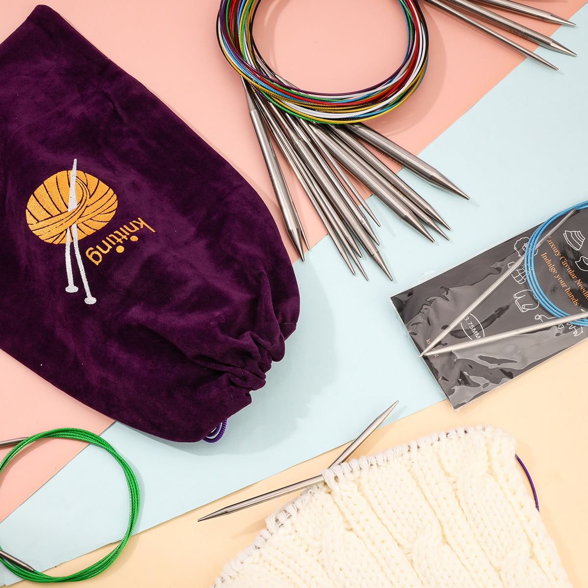 100cm Circular Knitting Needle Set of 9 Sizes (2.25mm–10mm)