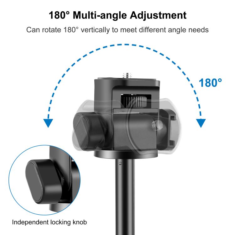 PULUZ 2m 8-section Aluminum Alloy Broadcast Fill Light Bracket Telescopic Tripod (Black)