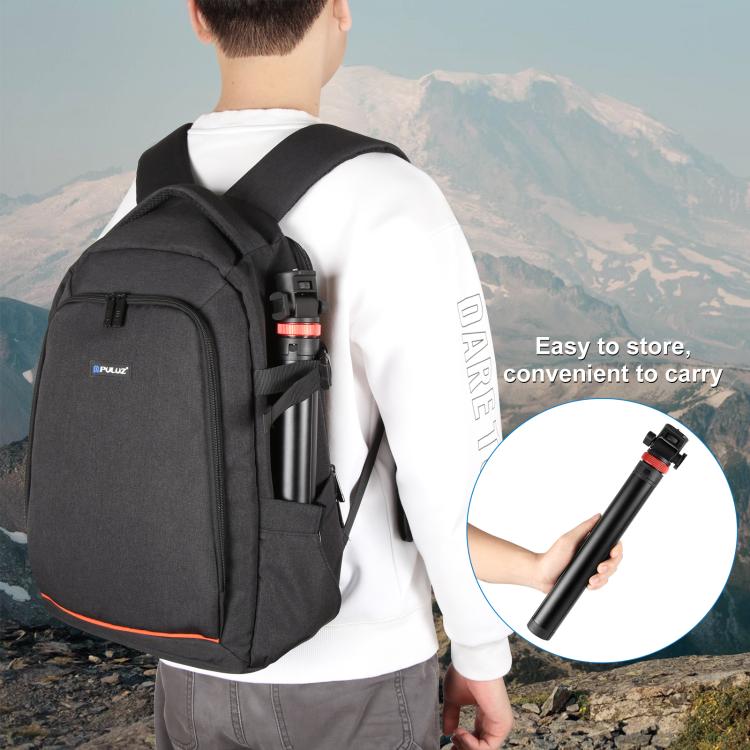 PULUZ 2m 8-section Aluminum Alloy Broadcast Fill Light Bracket Telescopic Tripod (Black)