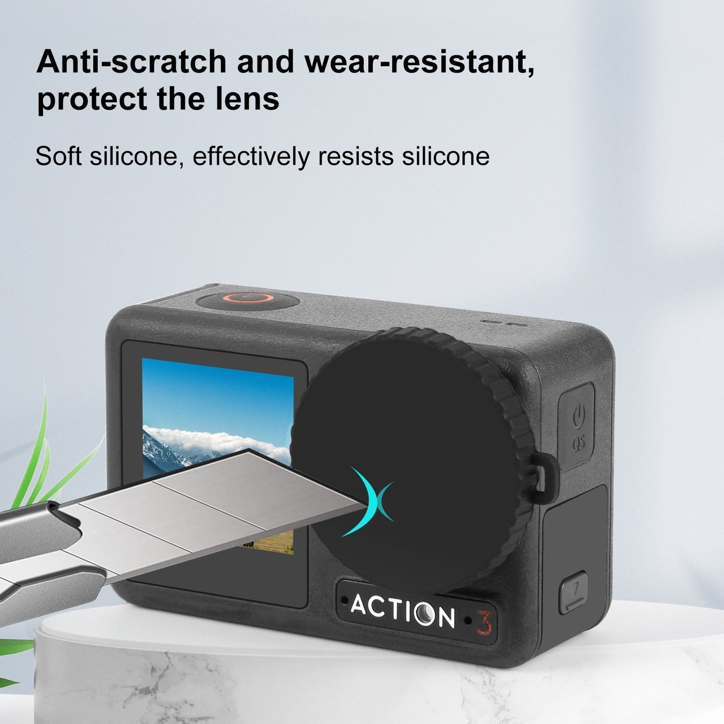 For DJI Osmo Action 5 Pro / 4 / 3 PULUZ Silicone Lens Cap (Black)