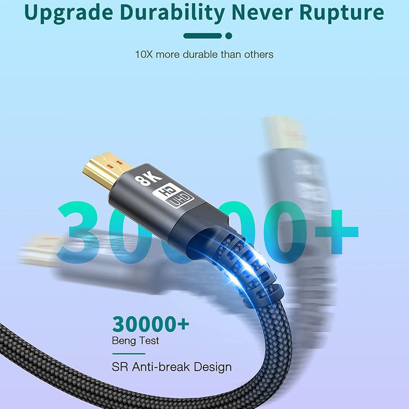 0.5m HDMI 2.1 Cable 8K / 60Hz 28AWG HDMI-compatible Cord for Xbox / PS5 / Blu-ray Player / Projector - UNIQKART