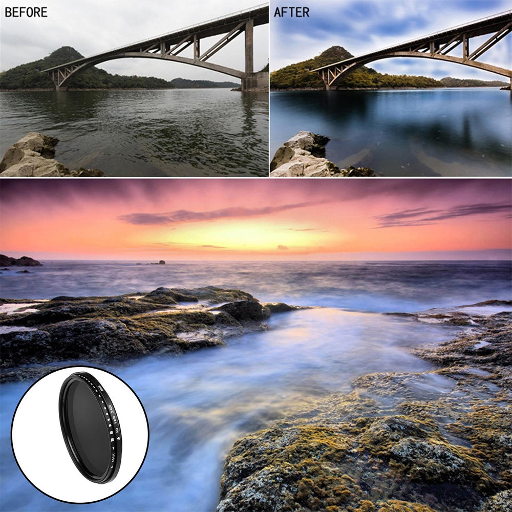 72mm ND Fader Neutral Density Adjustable Variable Filter ND 2 to ND 400 Filter (Black)