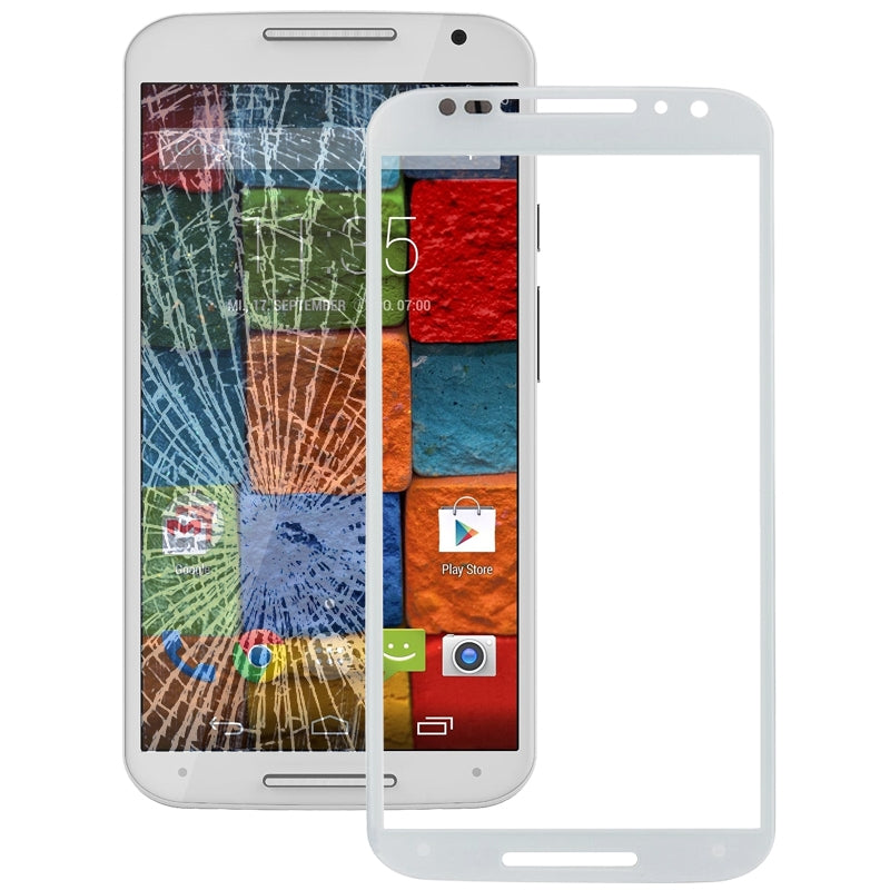 Front Screen Outer Glass Lens for Motorola Moto X (2014)(White)