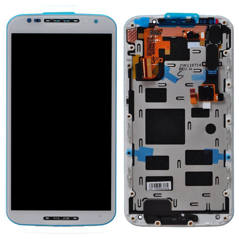 OEM LCD Screen for Motorola Moto X2 / XT1092 / XT1095 / XT1096 / XT1097 Digitizer Full Assembly with Frame(White)