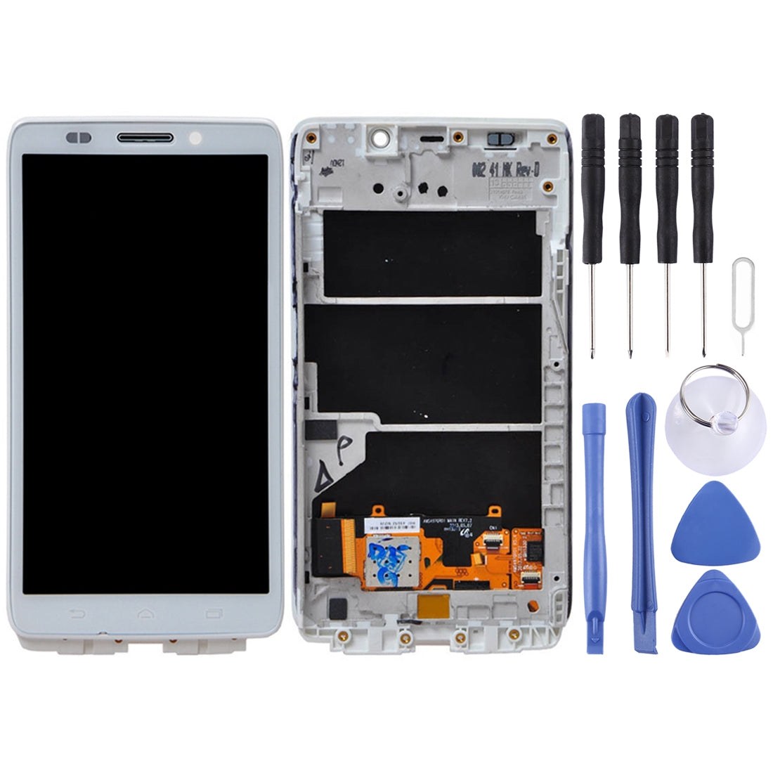 OEM LCD Screen for Motorola Droid Ultra / XT1080 Digitizer Full Assembly with Frame(White)