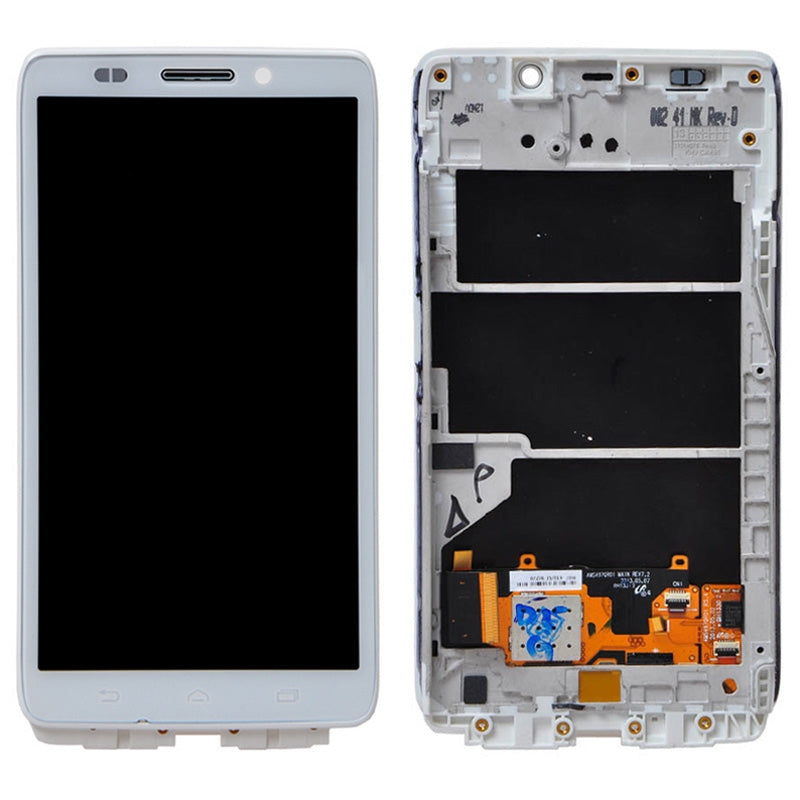 OEM LCD Screen for Motorola Droid Ultra / XT1080 Digitizer Full Assembly with Frame(White)