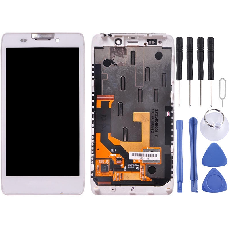 OEM LCD Screen for Motorola Droid Razr HD / XT926 / XT925 Digitizer Full Assembly with Frame(White)