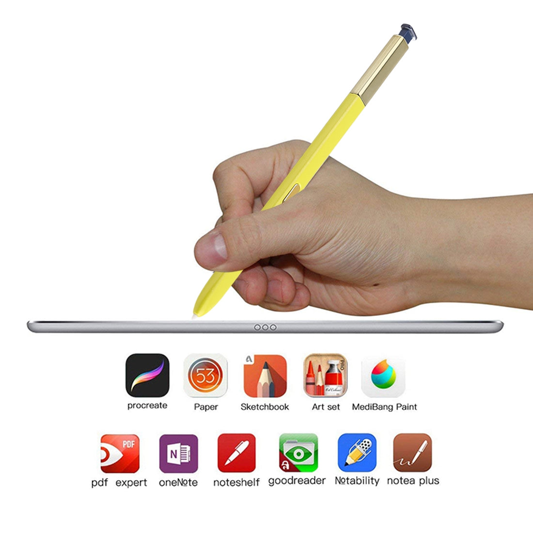 Portable High-Sensitive Stylus Pen without Bluetooth for Galaxy Note9(Yellow)