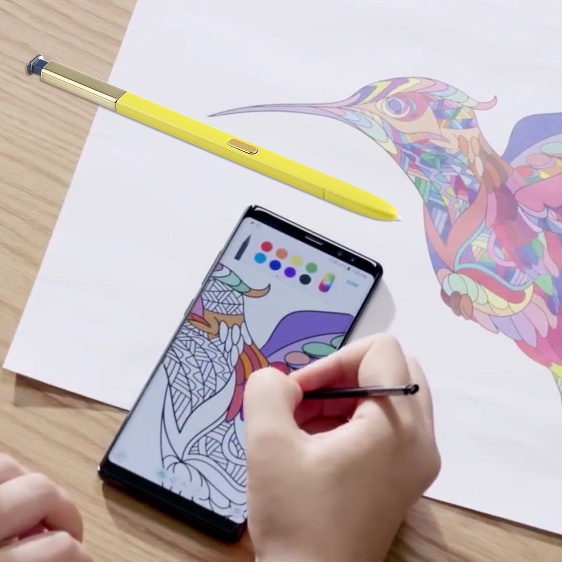 Portable High-Sensitive Stylus Pen without Bluetooth for Galaxy Note9(Yellow)