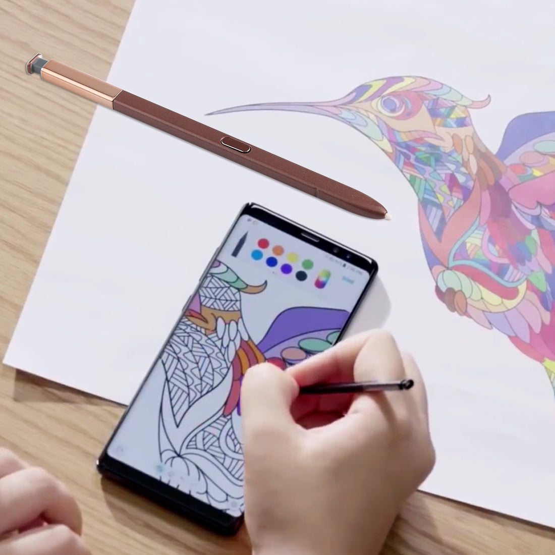 Portable High-Sensitive Stylus Pen without Bluetooth for Galaxy Note9(Brown)