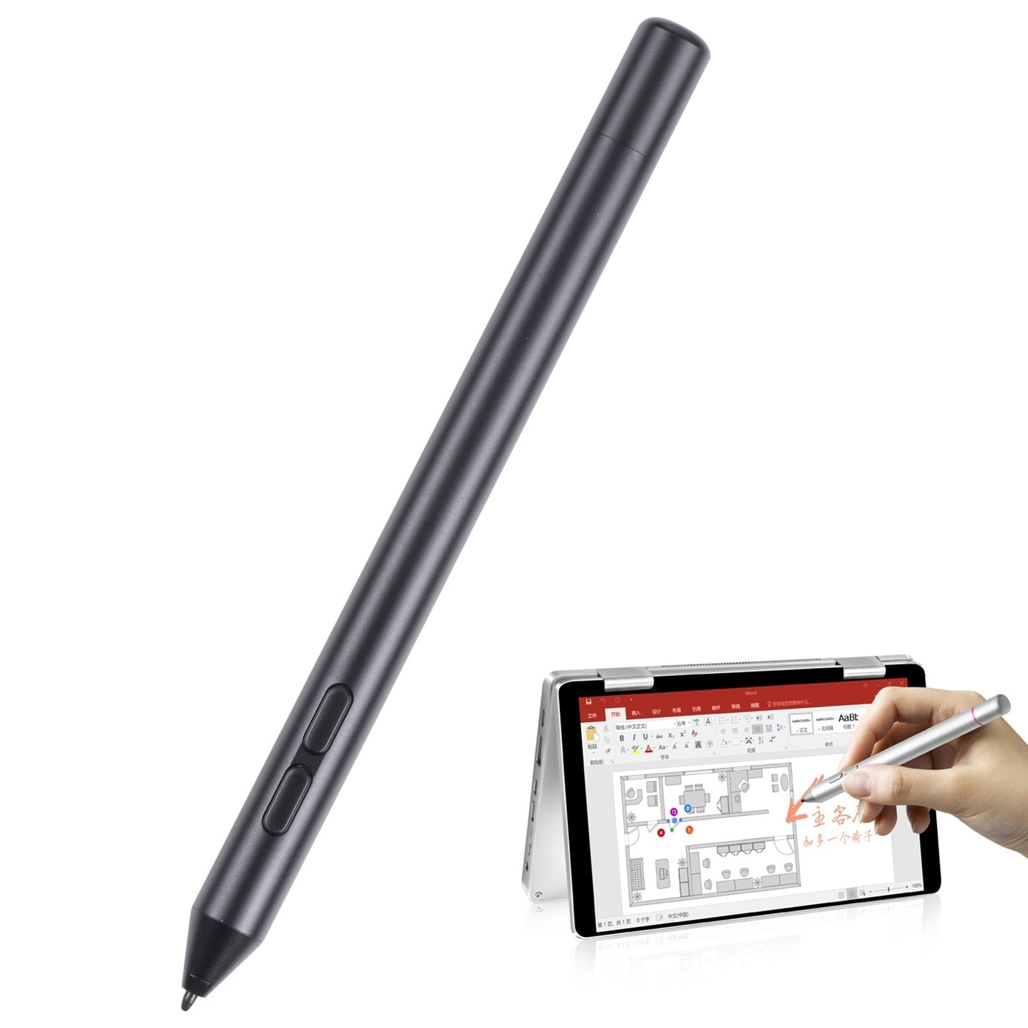 ONE-NETBOOK 2048 Levels of Pressure Sensitivity Stylus Pen for OneMix 1 / 2 Series (WMC0247S & WMC0248S & WMC0249H)(Black)