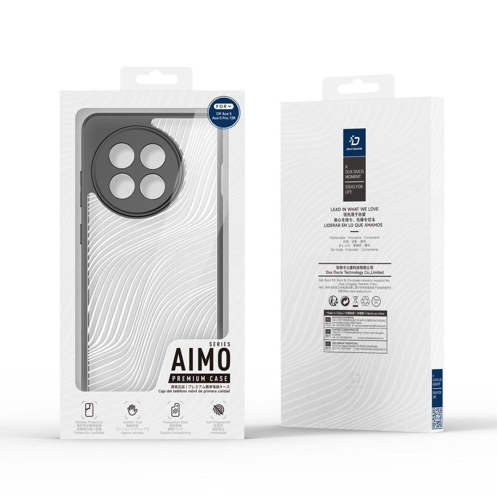 For OnePlus Ace 5 Pro 5G / OnePlus 13R 5G / OnePlus Ace 5 5G Case DUX DUCIS Aimo Series TPU+PC Matte Drop-proof Phone Cover (REACH Certification) - Black