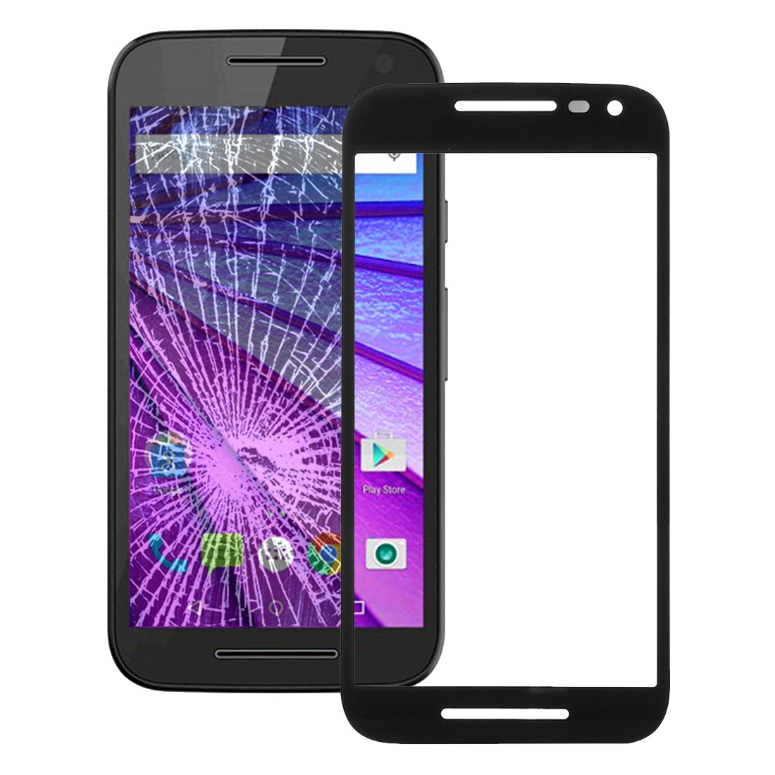 Front Screen Outer Glass Lens for Motorola Moto G (3rd gen)(Black)