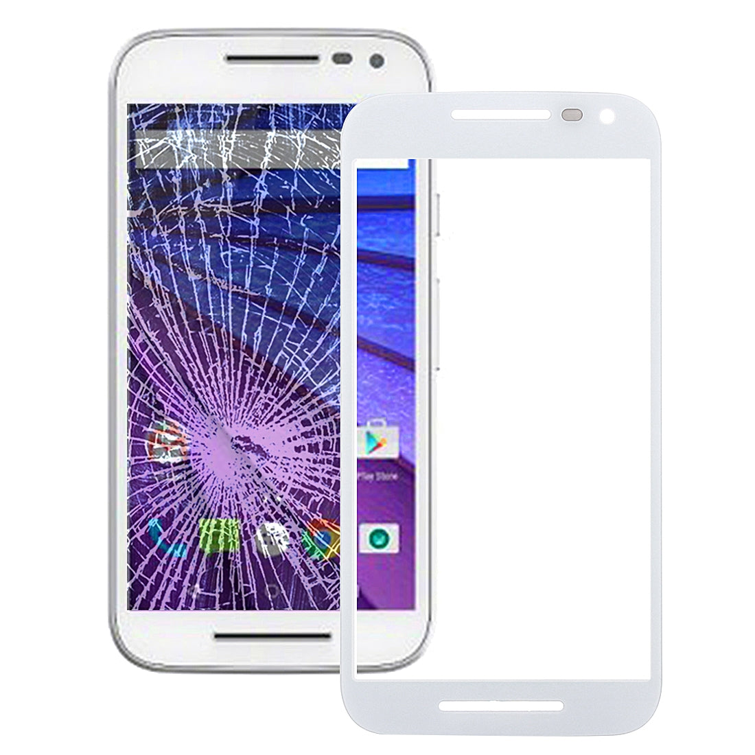 Front Screen Outer Glass Lens for Motorola Moto G (3rd gen)(White)