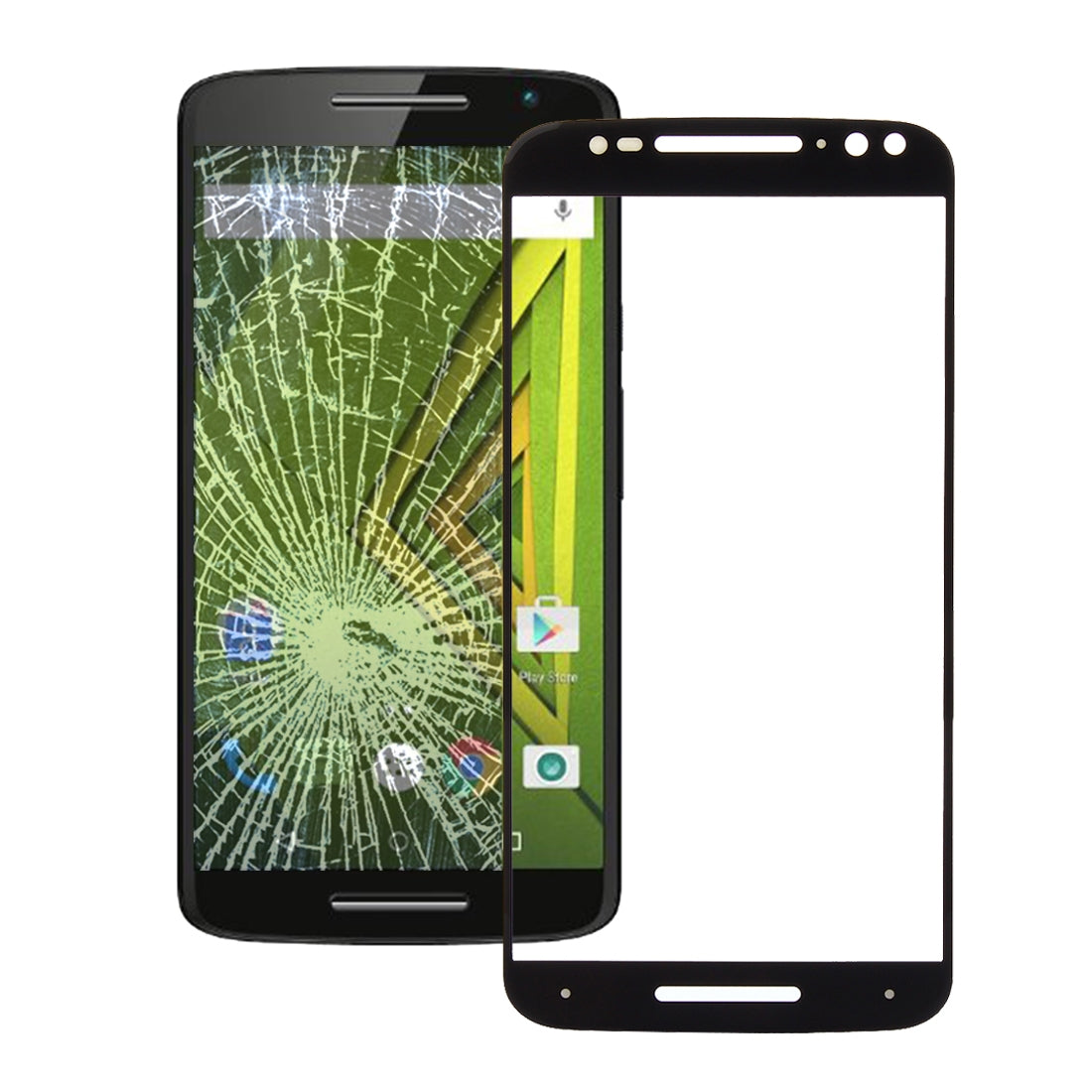 Front Screen Outer Glass Lens for Motorola Moto X(Black)