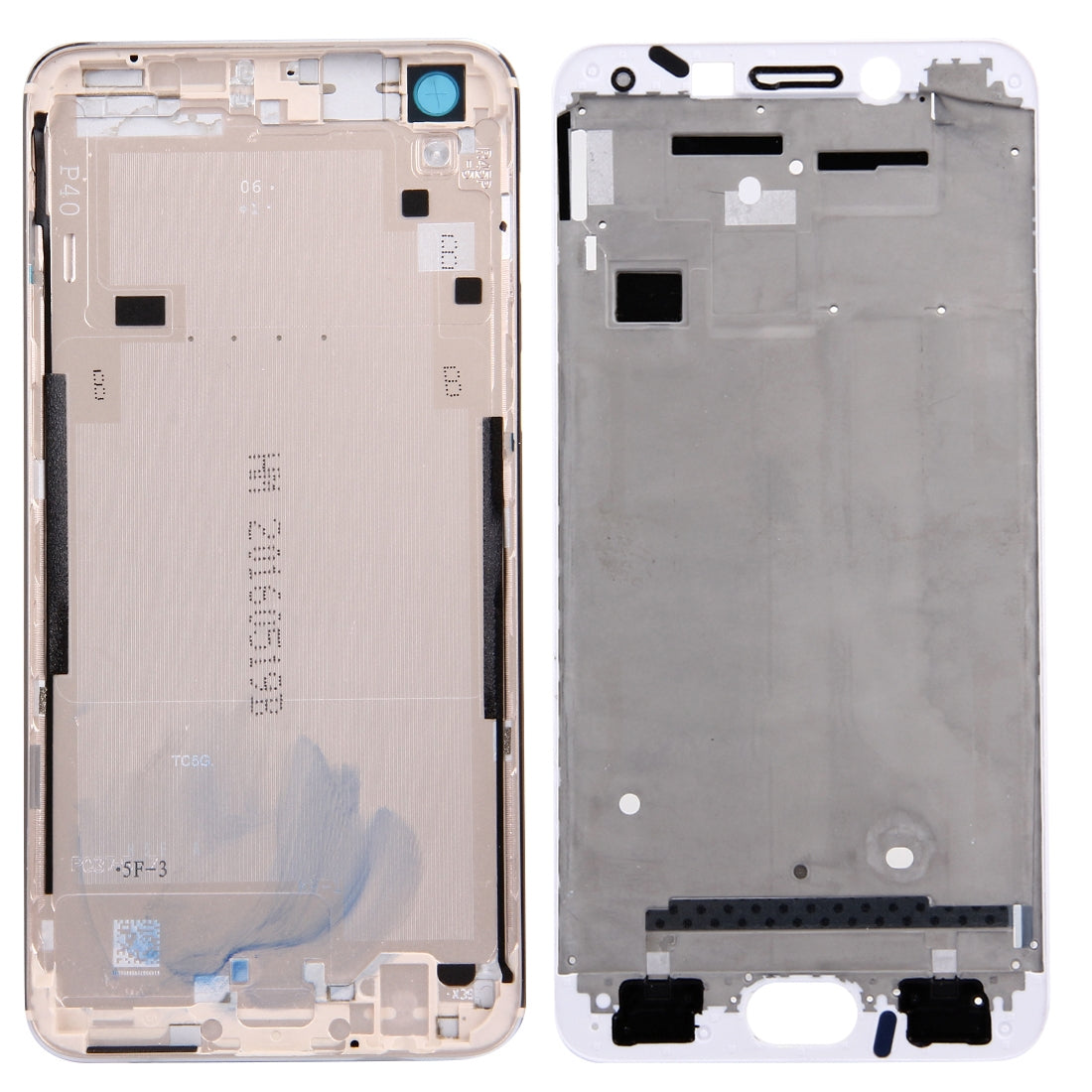 For OPPO R9 / F1 Plus Battery Back Cover + Front Housing LCD Frame Bezel Plate (Gold)
