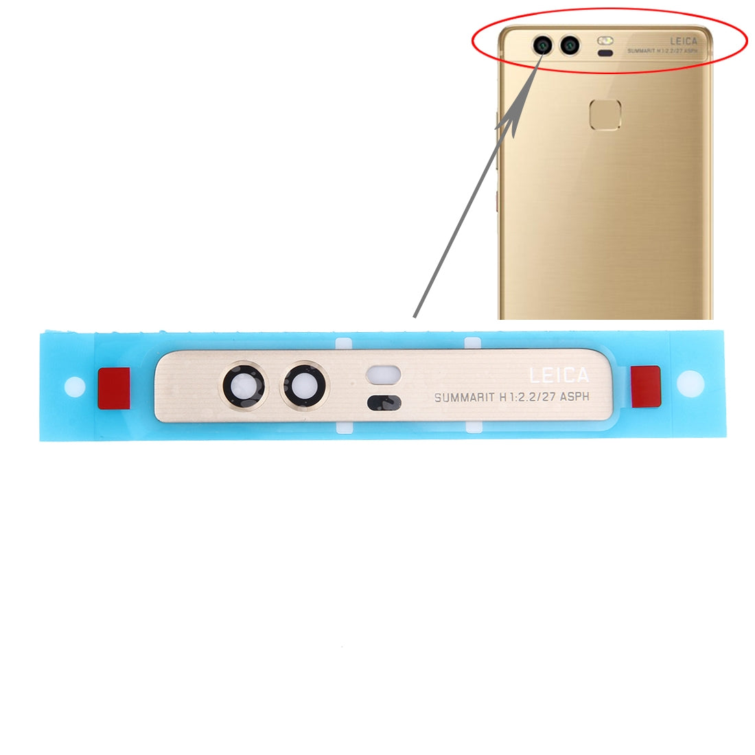 For Huawei P9 Back Camera Lens(Gold)