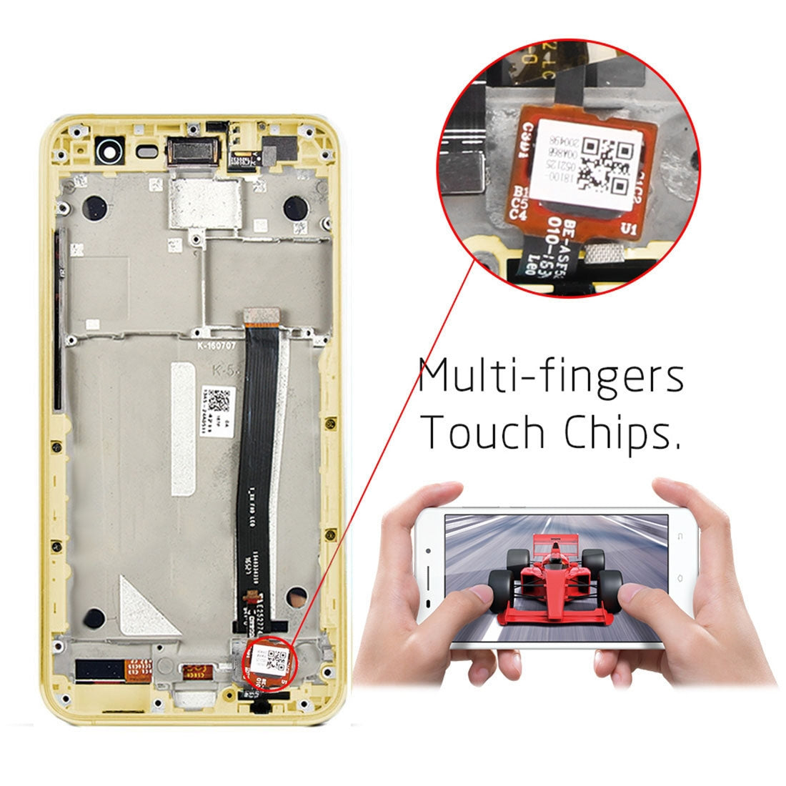 OEM LCD Screen for Asus ZenFone 3 ZE520KL Z017D Z017DA Z017DB Digitizer Full Assembly with Frame?Gold)