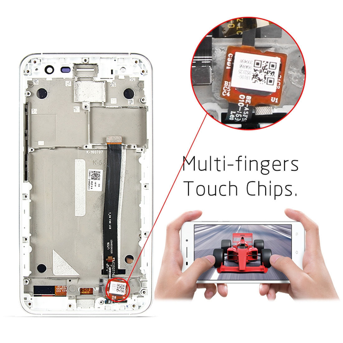 OEM LCD Screen for Asus ZenFone 3 ZE520KL Z017D Z017DA Z017DB Digitizer Full Assembly with Frame?White)