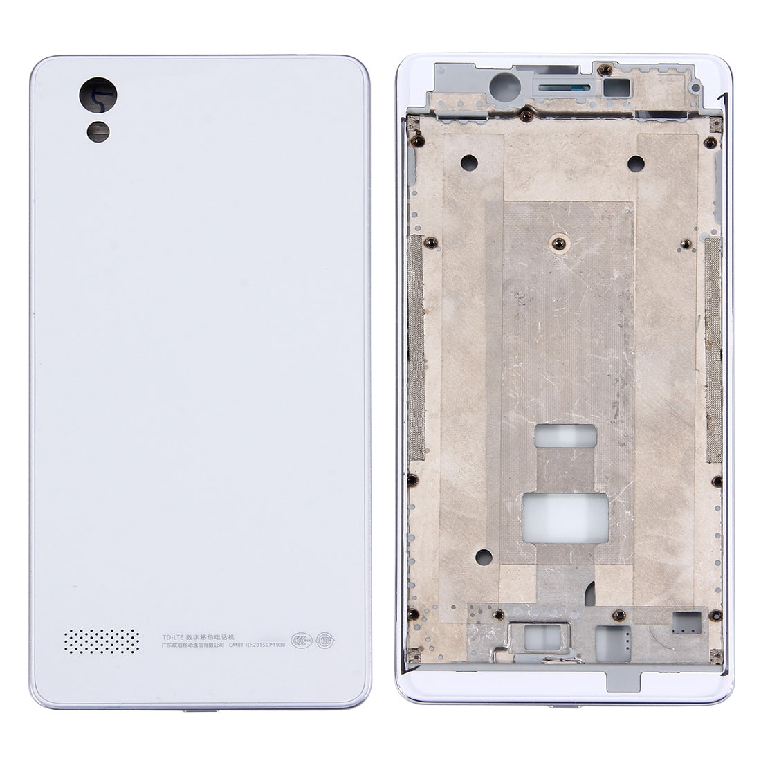 For OPPO A51 Battery Back Cover + Front Housing LCD Frame Bezel Plate (White)