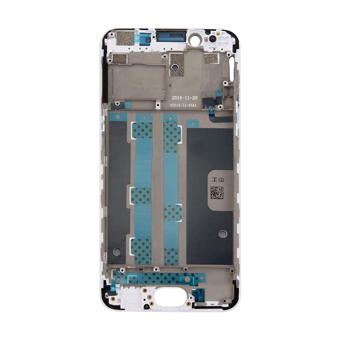 For OPPO R9s Front Housing LCD Frame Bezel Plate (White)