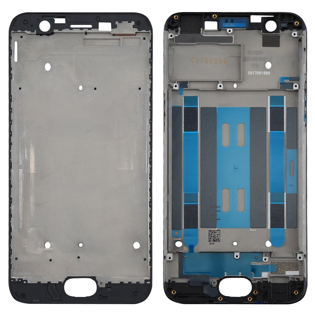 For OPPO A57 Front Housing LCD Frame Bezel Plate (Black)