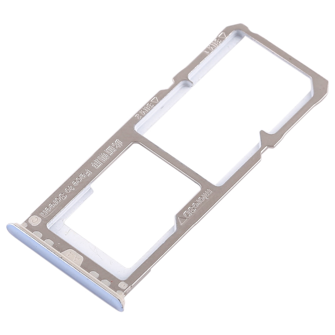 For OPPO A3 2 x SIM Card Tray + Micro SD Card Tray (Blue)