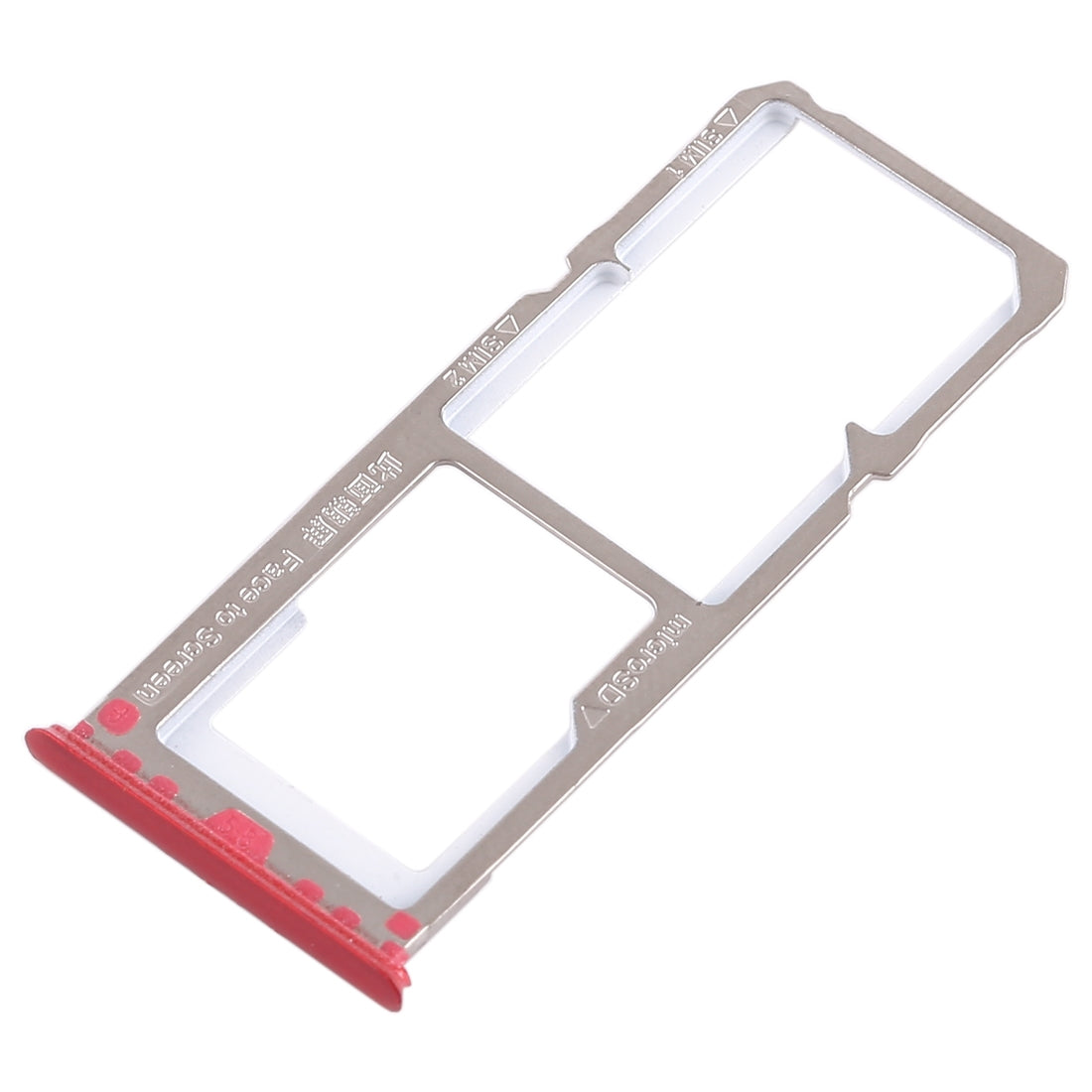 For OPPO A3 2 x SIM Card Tray + Micro SD Card Tray (Red)