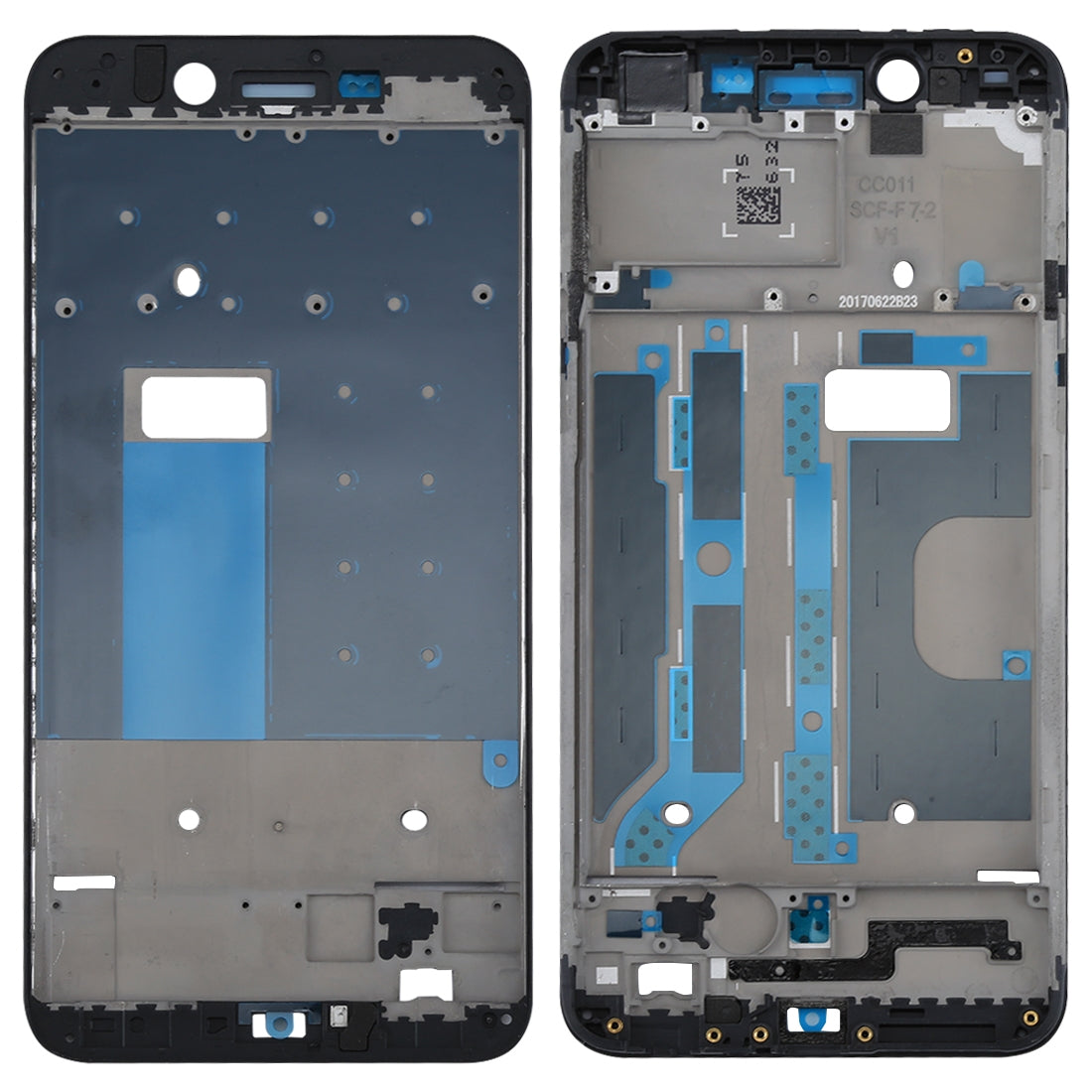 For OPPO A77 / F3 Front Housing LCD Frame Bezel Plate (Black)