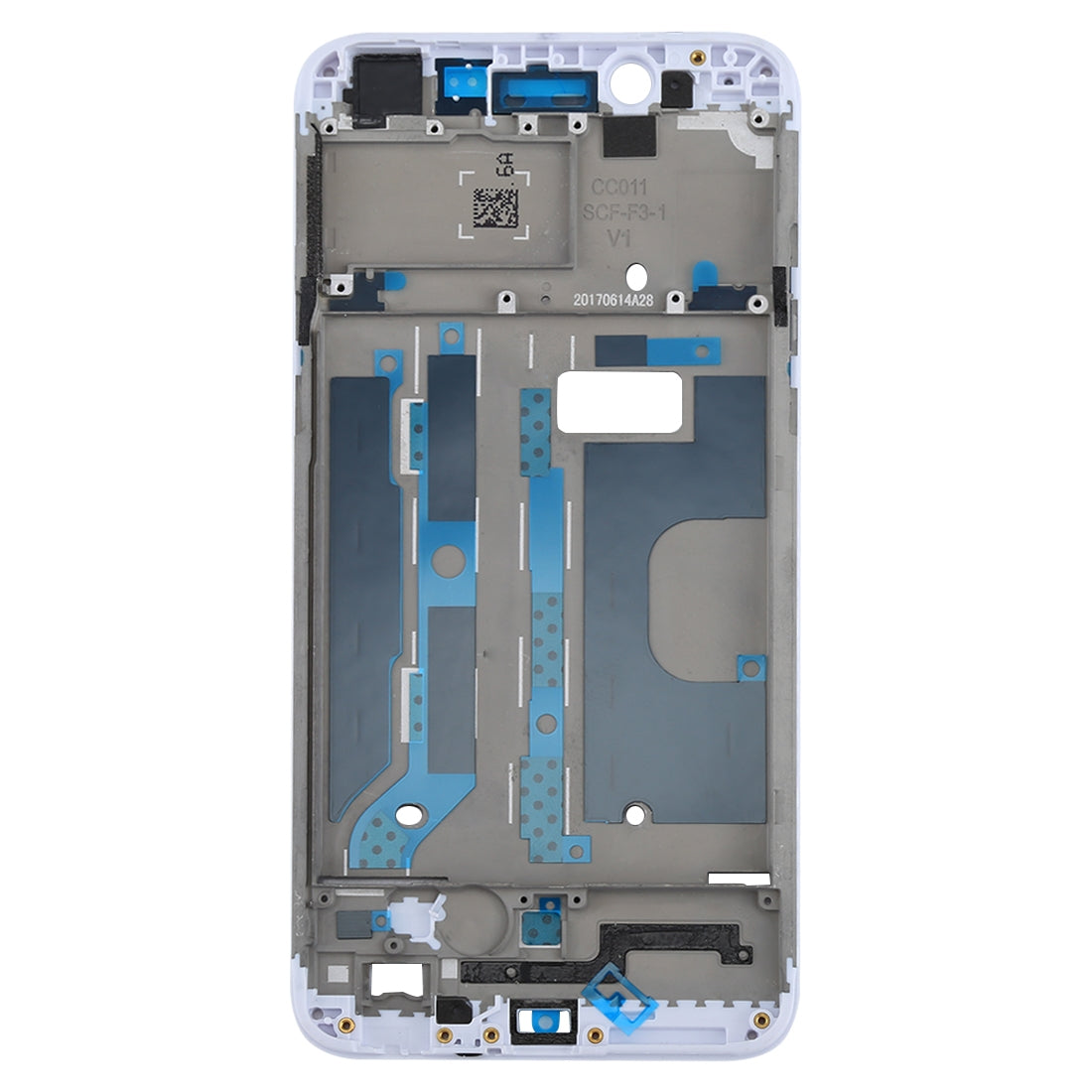 For OPPO A77 / F3 Front Housing LCD Frame Bezel Plate (White)