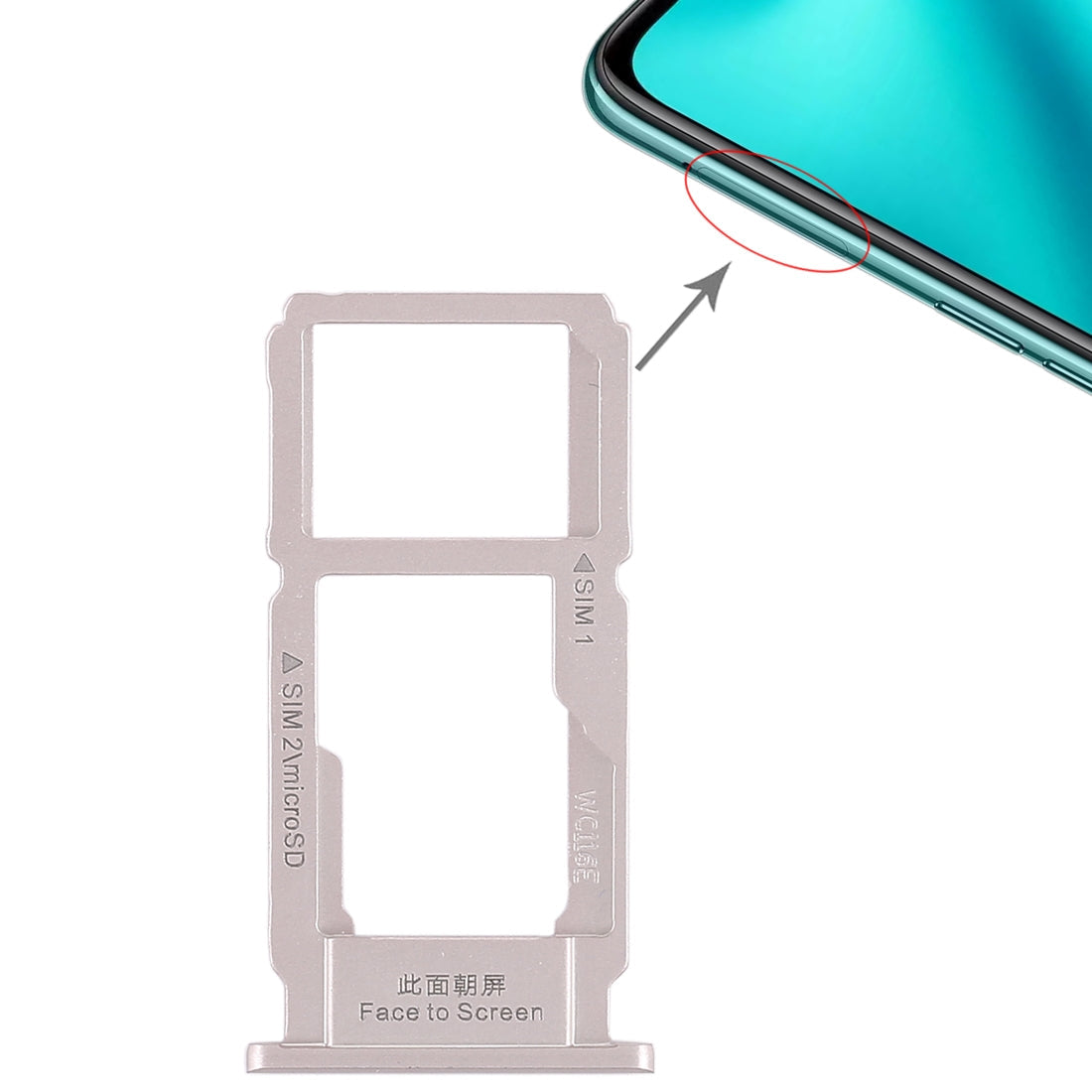 For OPPO R11 Plus SIM Card Tray + SIM Card Tray / Micro SD Card Tray (Silver)