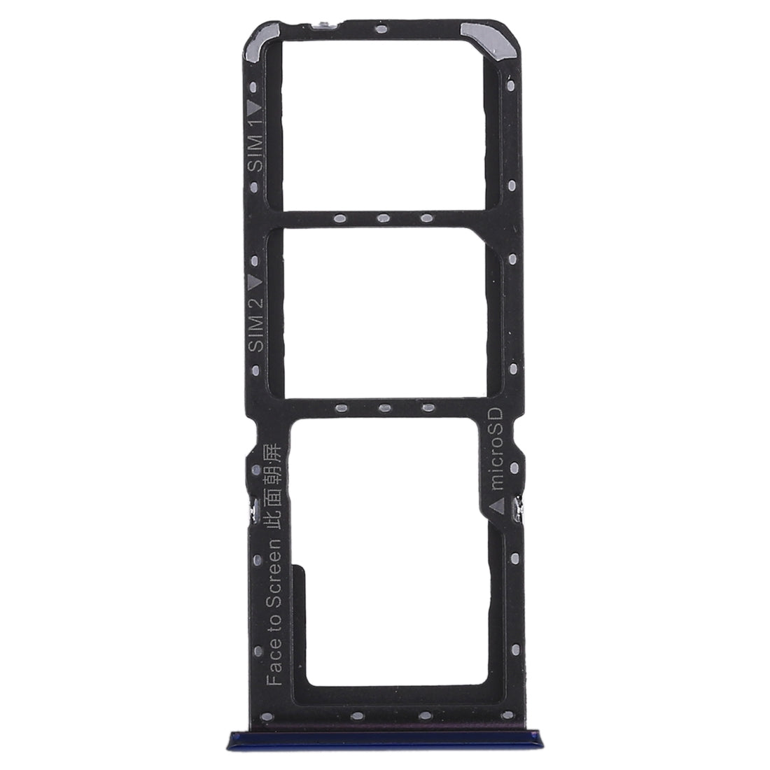 For OPPO K1 2 x SIM Card Tray + Micro SD Card Tray (Blue)