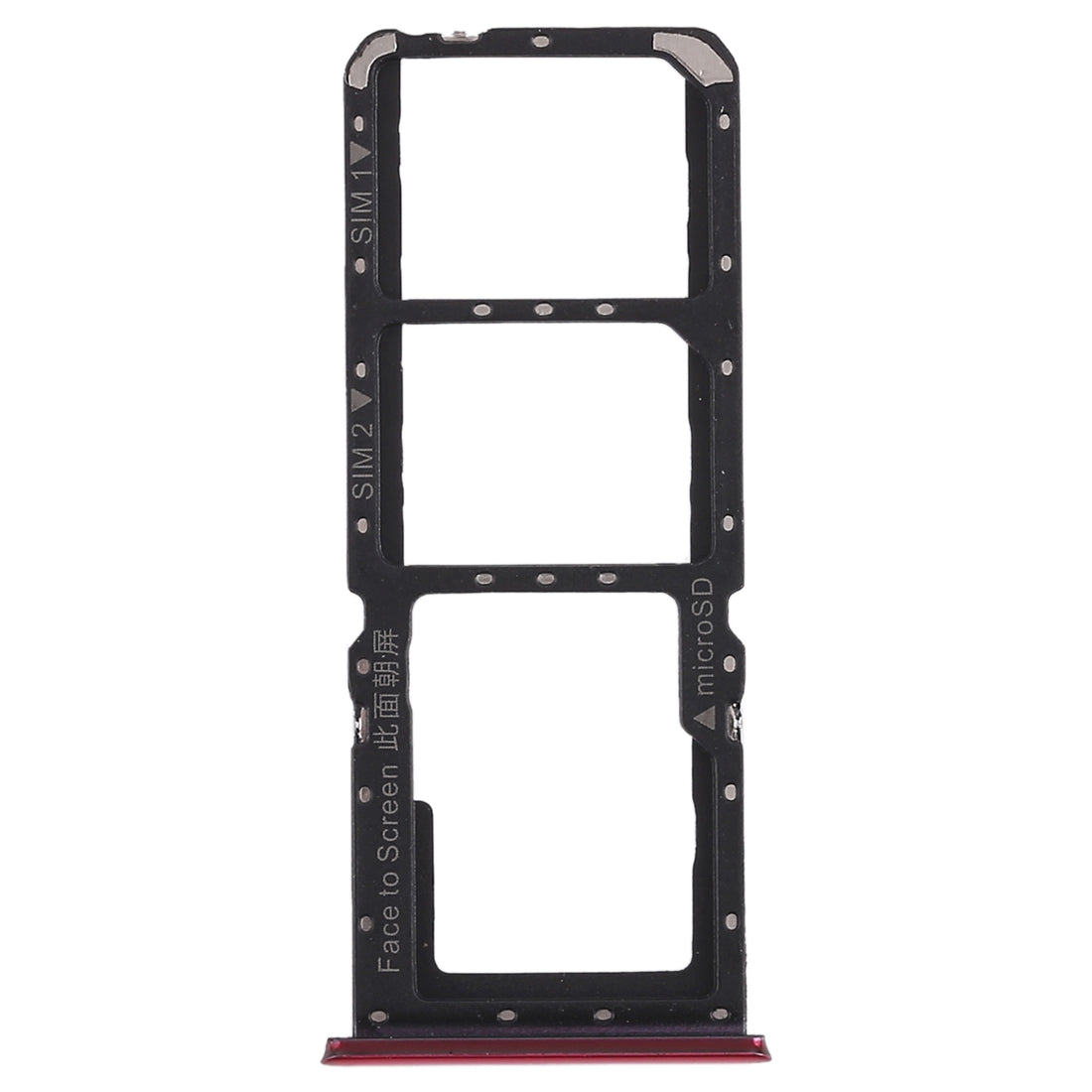 For OPPO K1 2 x SIM Card Tray + Micro SD Card Tray (Red)