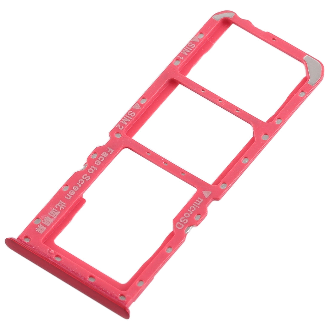For OPPO A5 / A3s 2 x SIM Card Tray + Micro SD Card Tray (Red)