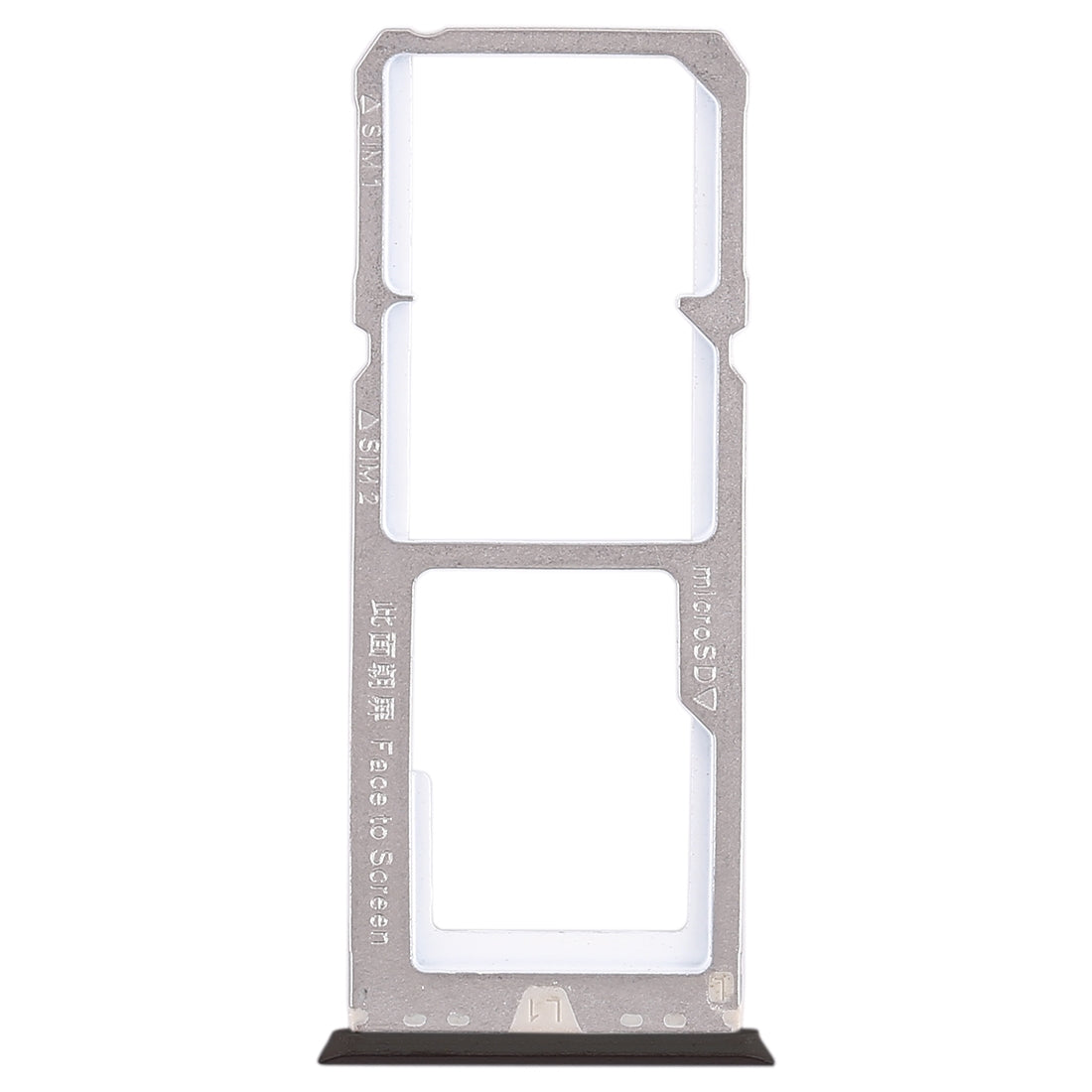 For OPPO A79 2 x SIM Card Tray + Micro SD Card Tray (Black)