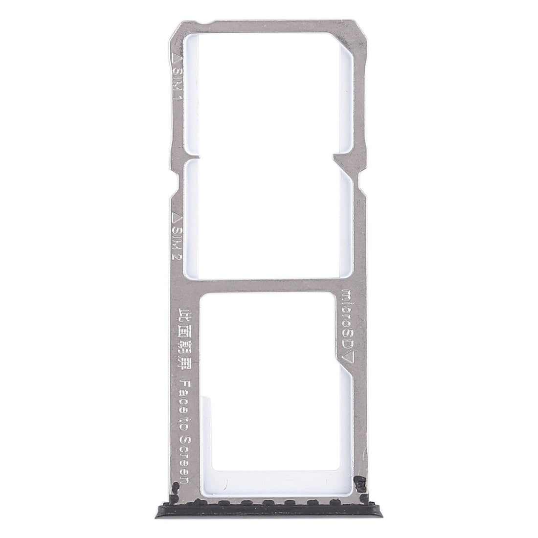 For OPPO A83 2 x SIM Card Tray + Micro SD Card Tray (Black)