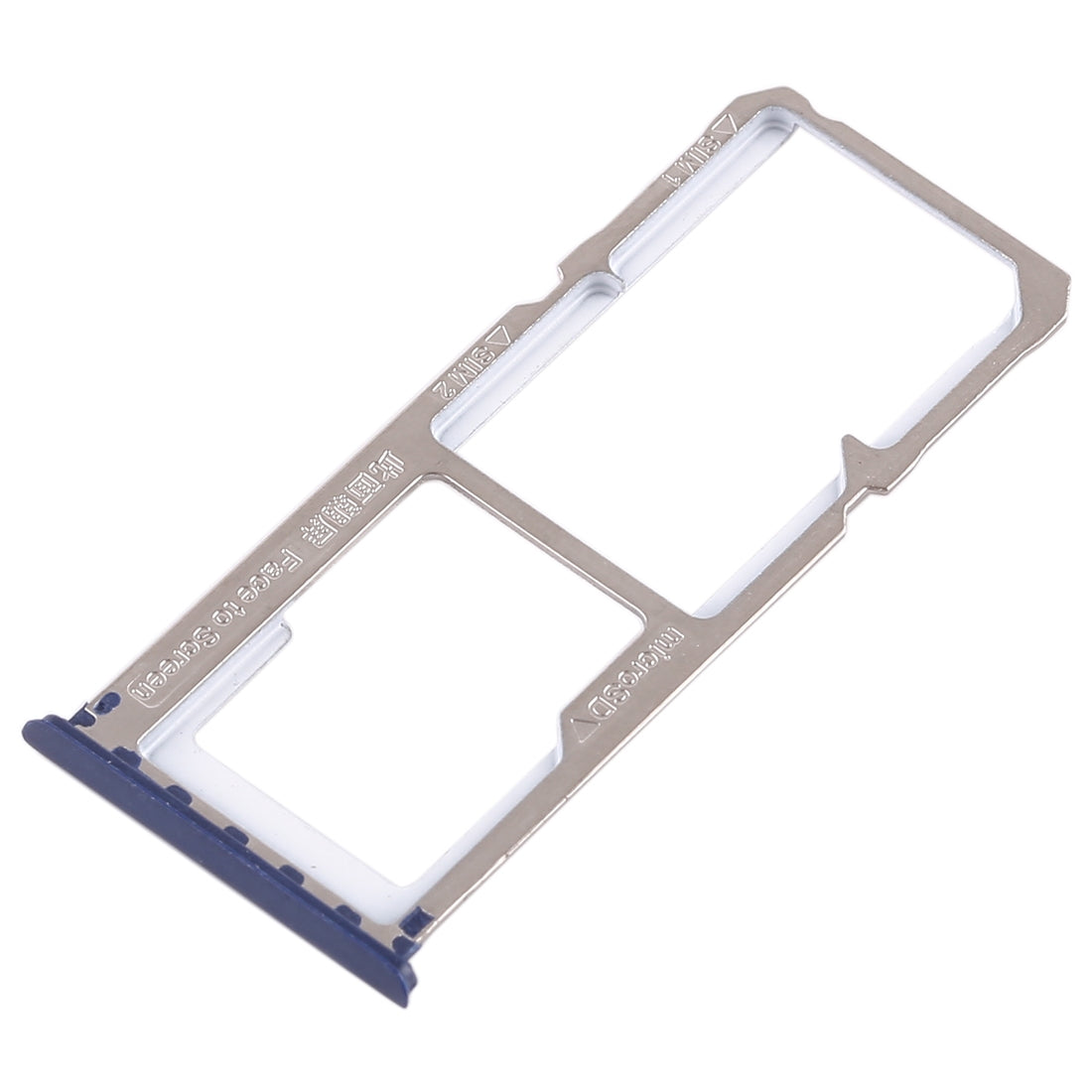 For OPPO A83 2 x SIM Card Tray + Micro SD Card Tray (Blue)