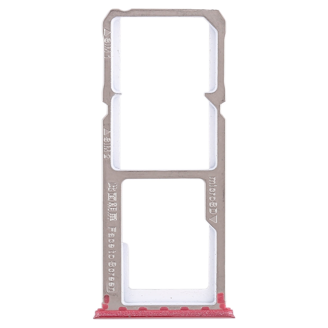 For OPPO A83 2 x SIM Card Tray + Micro SD Card Tray (Red)