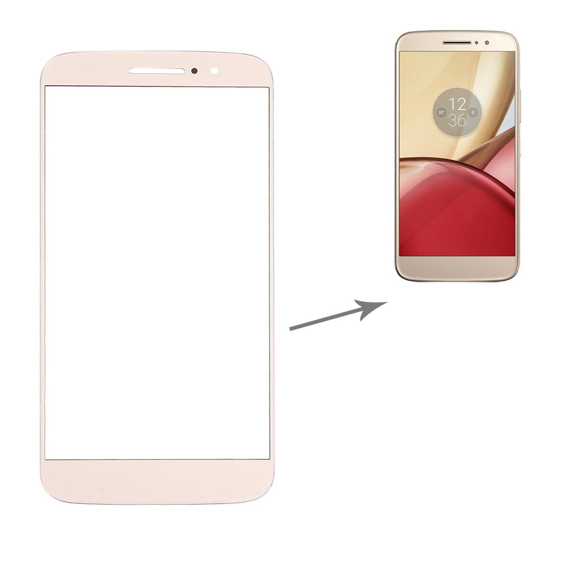 Front Screen Outer Glass Lens for Motorola Moto M / XT1662 (Gold)